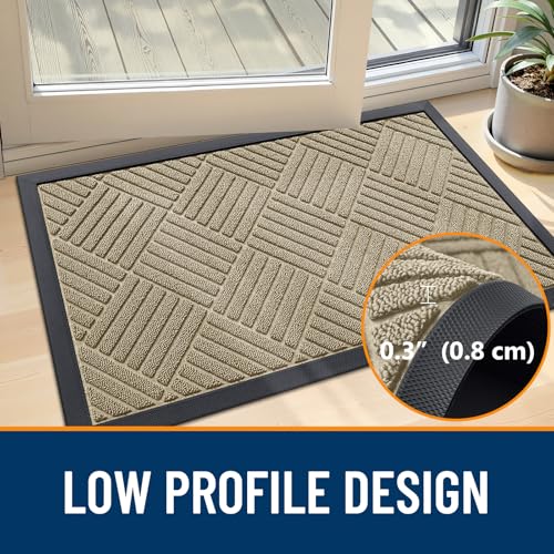 Front Door Mat Outside Entrance 71x23 (71" X 23" / Beige Diamond)