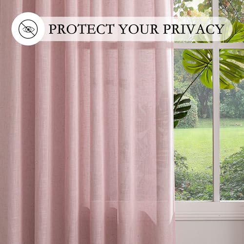 Pink Curtains for Girls Bedroom (50"W x 63"L (Pack of 2) / Light Pink)