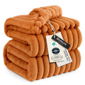 Soft Queen Size Blanket for Bed Burnt Orange 90"x90" (Orange / Queen)