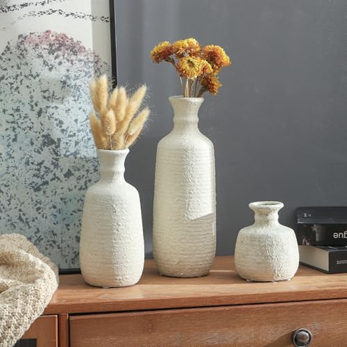 Ceramic Vase Set of 3 (011 - White)