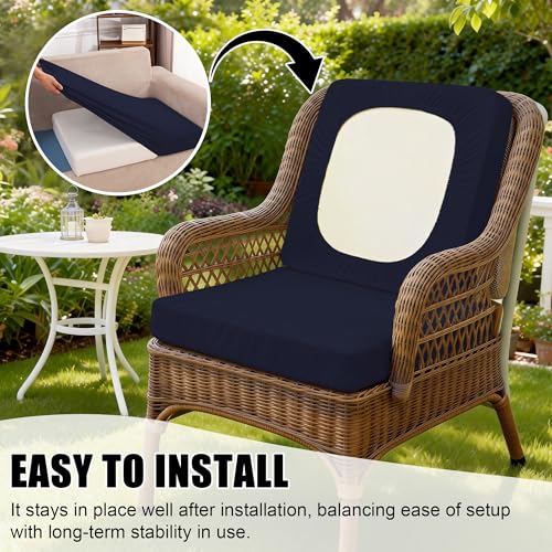 4Pcs Outdoor Cushion Covers (Navy Blue / 4PCS)