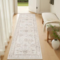 Washable Runner Rug 2x6 (Brown/Ivory / 2' x 6' (Runner))