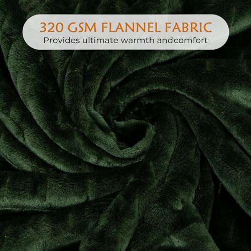 Fleece Blanket Super Soft Cozy Throw Blanket 50" x 60" (Olive Green / Throw-50" x 60")