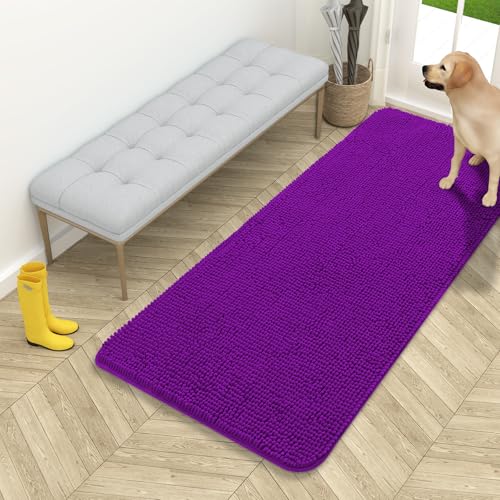 Dog Door Mat for Muddy Paws 54x24 (Purple / 54" X 24")