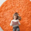 Orange Round Rugs for Bedroom (7 Ft Round / Orange)