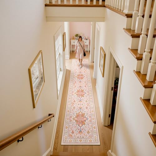 Washable Area Rug (Pink/Light Pink/Colorful / 2' x 10' (Rectangular))