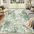 Washable 5'x8' Abstract Area Rug for Living Room Light Green (Green/Gray/Yellow / 5' x 8' (Rectangular))