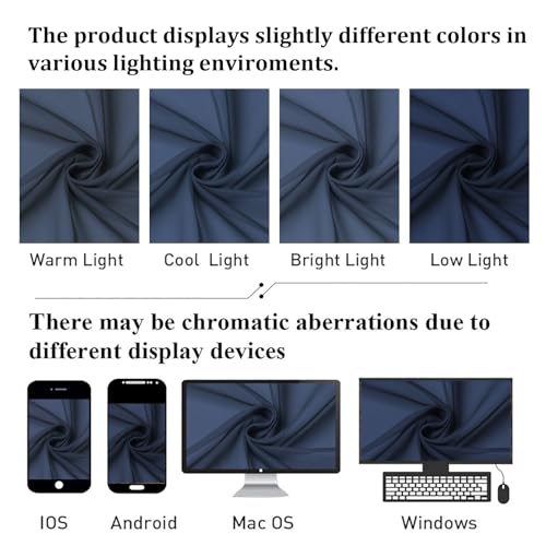 Volie Sheer Curtains Blue Tiers 36 Inches Long 2 Pieces Set (Navy Blue / 40"W x 36"L (Pack of 2))