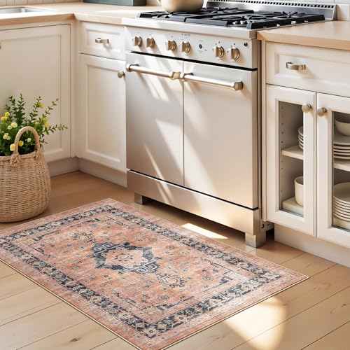 Washable 2x3 Small Area Rug (2' x 3' (Rectangular) / Orange)