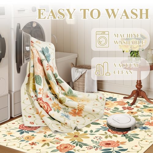 2x8 Kitchen Runner Rug (Beige Yellow / 2' x 8' (Rectangular))