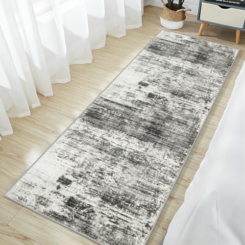 2'6''x8' Runner Rugs Washable Rug (Black/Grey / 2'6" x 8' (Runner))