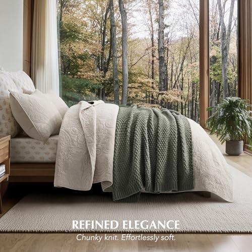 HOME Chunky Chenille Knit Throw Blanket (Dried Thyme / 60" X 80")