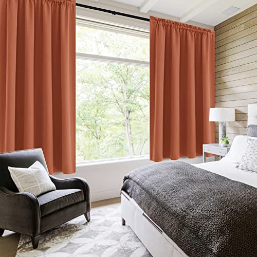 Blackout Curtains for Bedroom Living Room 52 x 45 Inch Long 2 Panels (Burnt Ochre / 52"W x 45"L (Pack of 2))