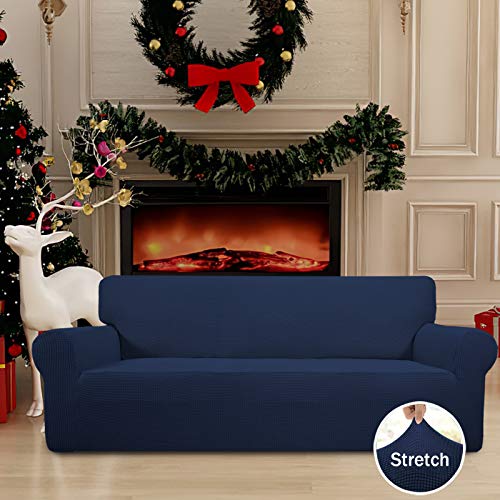 Stretch Couch Covers for Sofa Washable Large Navy (Large Sofa / Navy)