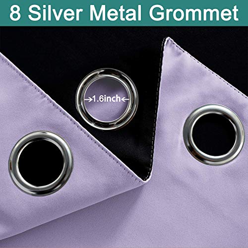 Lilac 100% Blackout Patio Door Curtain Panels W100 x L84 (100"W x 84"L (Pack of 1) / Lilac)