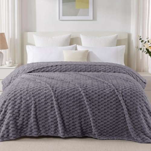 3D Fleece Queen Size Blanket for Bed (Dark Grey / Queen ( 90x90 IN ))