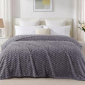 3D Fleece Queen Size Blanket for Bed (Dark Grey / Queen ( 90x90 IN ))