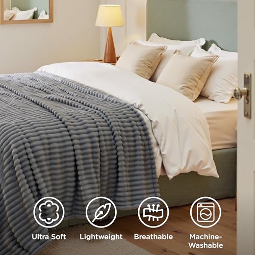 Soft Throw Blanket for Couch Decor Gifts Frost Gray 50"x60" (Frost Gray / Throw)