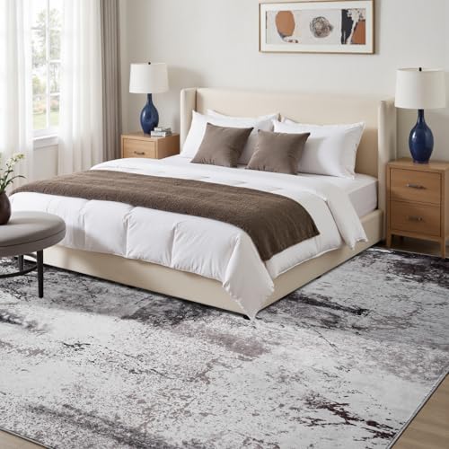 Abstract Area Rug Modern Washable Rug Soft Non Slip Rug Low Pile for Bedroom Living Room Dining Room Coffee Brown 5x8 Feet (Coffee Brown / 5' x 7'11" (Rectangular))