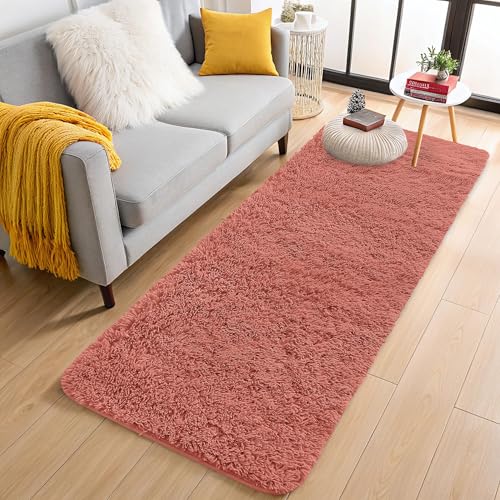 2x4 Machine Washable Runner Rugs for Hallway (2x4 Ft / Rust Red)