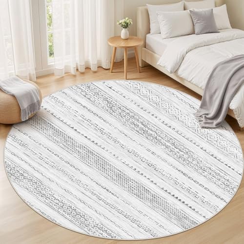 Round Rug Boho Area Rugs (Color Gray / 8' X 8' (Round))