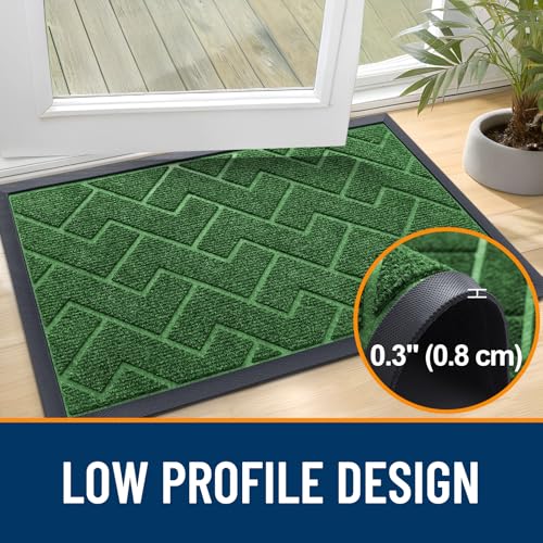 Front Door Mat Outside 29.5x17 (Green / 29.5" x 17")