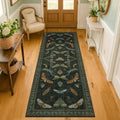 Washable Insect 2x6 Runner Rug for Hallway (2' x 6' (Runner) / Dark Green)