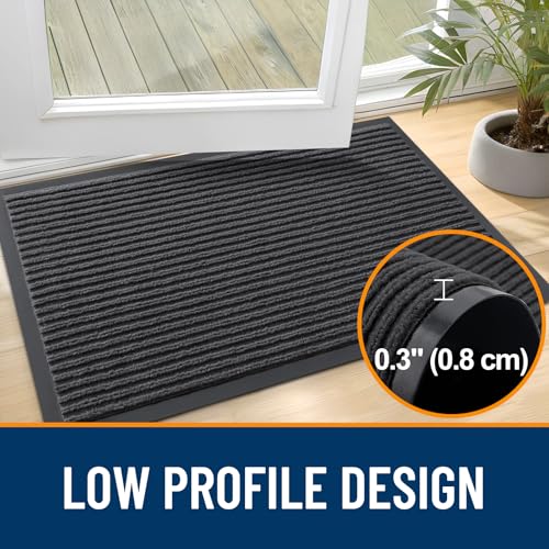 2 Pack Front Door Mats 71x47 (Charcoal Grey / 71" x 47")