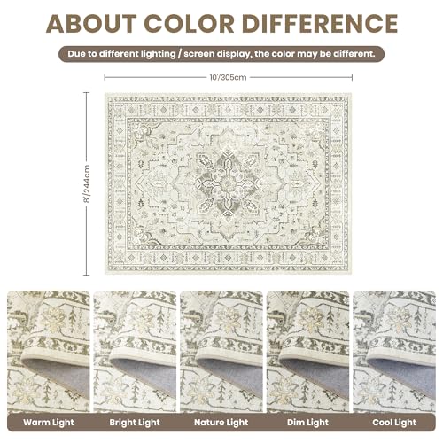 8x10 Area Rugs for Living Room (Beige / 8' x 10' (Rectangular))