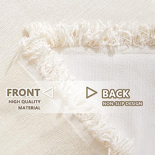 Couch Cover 3 Cushion Sofa with Tassel (91" x 150" / Tassels Edge-beige)