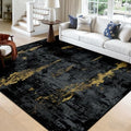 Washable Square 9'x9' Area Rug for Living Room Black Gold (Black/Gold / 9' x 9' (Square))