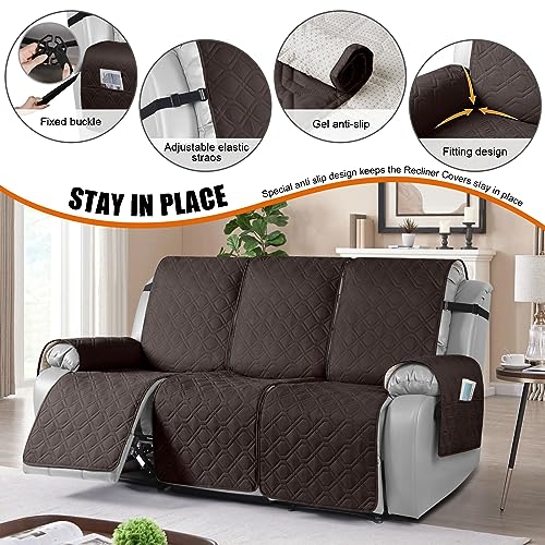 Waterproof Recliner Couch Covers Washable (Chocolate / 3 Seater)