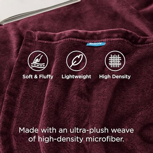 GentleSoft Fleece Blanket Twin Size Red (Burgundy Red / Twin (60" X 80"))