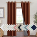 100% Absolutely Blackout Linen Curtains with Thermal Insulated Liner (42"W x 84"L (Pack of 2) / Burnt Orange)