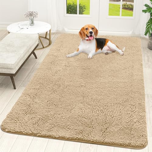 Dog Door Mat for Muddy Paws 70x46 (Beige / 70" X 46")