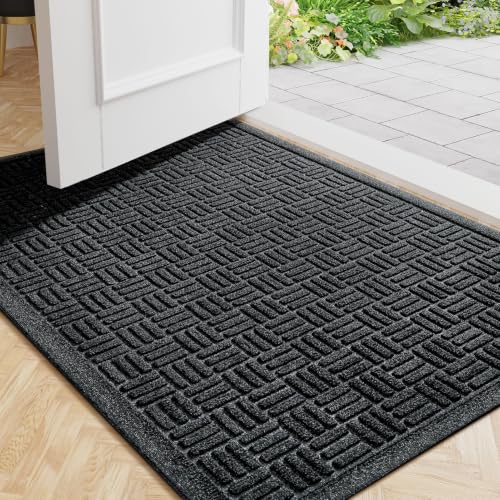 Front Door Mat Outside Entrance (Black / 1'5" x 2'6" (Rectangular))