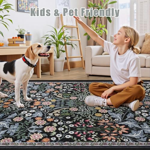 Area Rug Living Room (Dark Black / 4' x 6' (Rectangular))