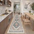 Hallway Runner Rug 2x8 Washable Kitchen Rugs Non (Navy Blue / 2' x 8' (Runner))
