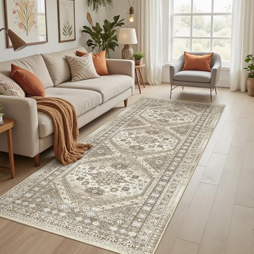 3x10 Runner Rug Non Slip Washable Hallway Runner (Brown / 3' x 10' (Runner))
