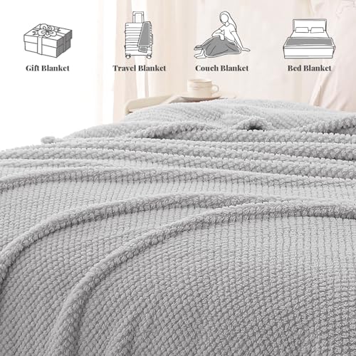 Soft Fleece King Size Bed Blanket (Light Grey / King(90x104 In))