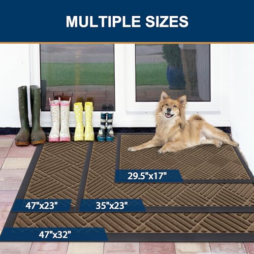 Front Door Mat Outside Entrance (Brown / 71" X 47")