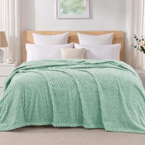 3D Fleece King Size Blanket for Bed (Sage Green / King ( 90x104 IN ))
