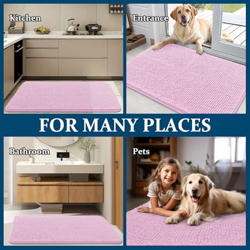 Dog Door Mat for Muddy Paws 48x30 (Pink / 48" X 30")