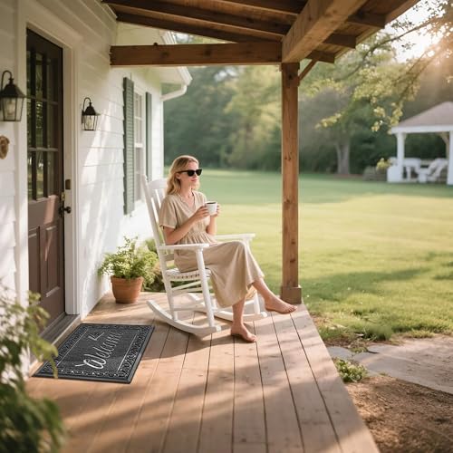 Welcome Mat Heavy Duty Sturdy Door Mats for Home Entrance Outdoor Indoor (Grey / 29.5x17 Inch)
