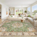 Area Rug 9x12 Washable Rug (Vintage Green / 9' x 12' (Rectangular))