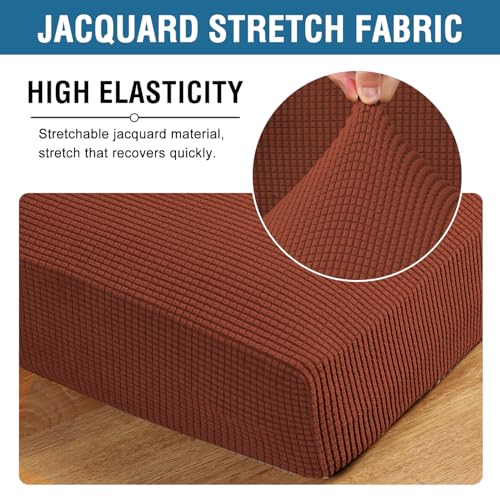 Super Stretch Individual Seat Cushion Covers (Rust / 3 Cushion Sofa)