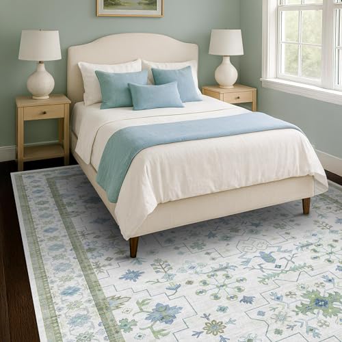 Cream Green Large 8x12 Area Rug for Living Room (8' x 12' (Rectangular) / Cream Green)