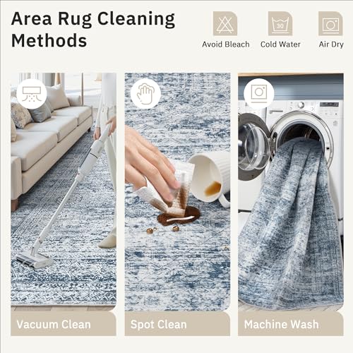6x9 Area Rug for Living Room Washable Rugs Non (Blue / 6' x 9' (Rectangular))