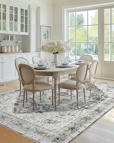 Amada Large 8x10 Washable Area Rug for Living Room (8' x 10' (Rectangular) / Grey)