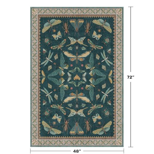 Dark Teal 4x6 Area Rugs for Door Mat Entrance (4' x 6' (Rectangular) / Teal)